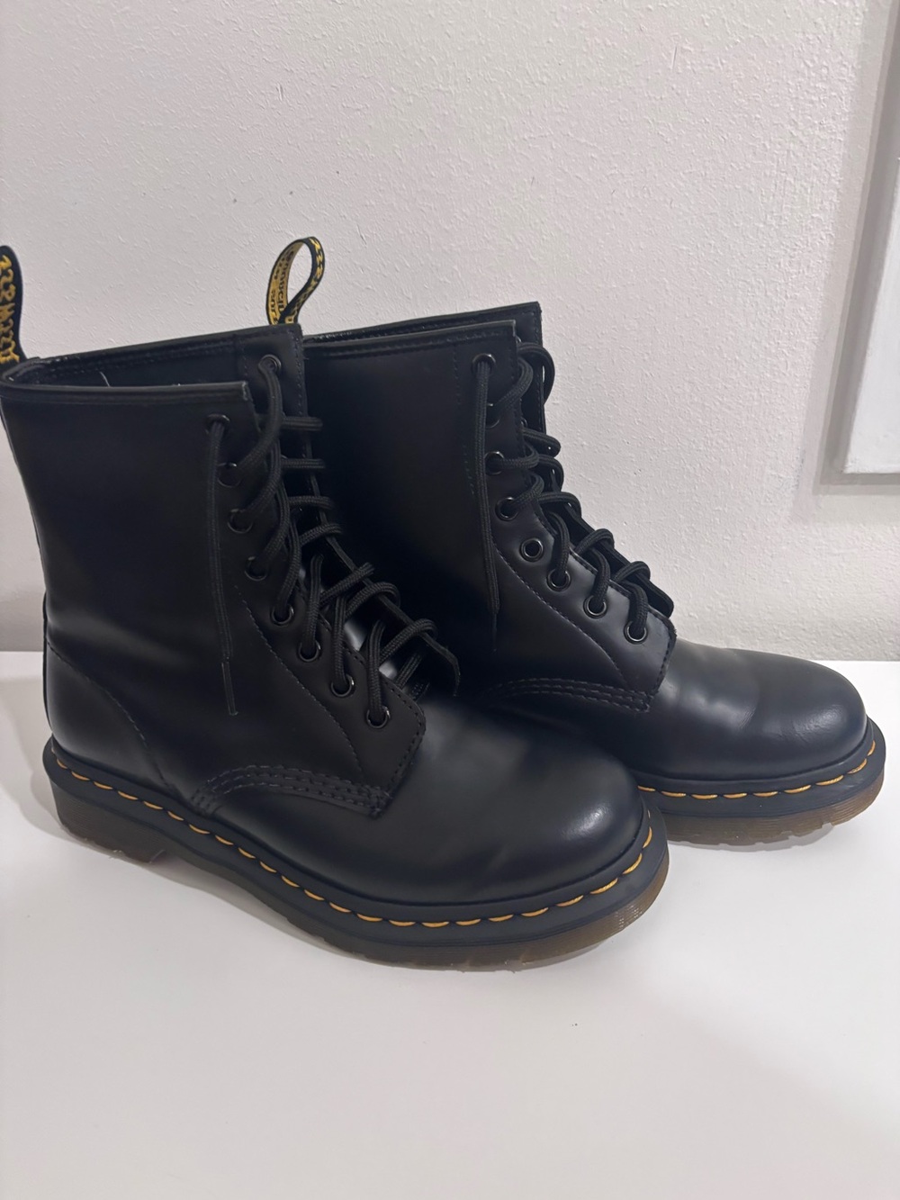Dr. Martens 1460 AirWair Black Leather Combat Boots Women’s 7 EU 38 - Picture 3 of 11